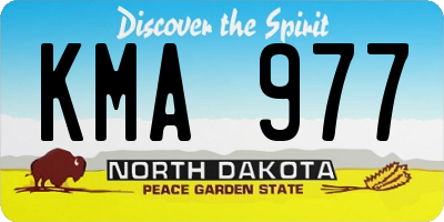 ND license plate KMA977