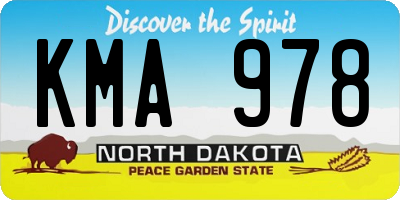 ND license plate KMA978