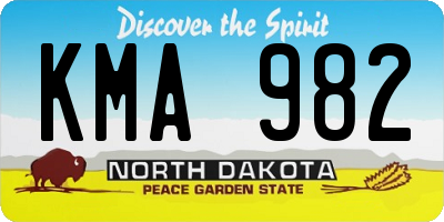 ND license plate KMA982