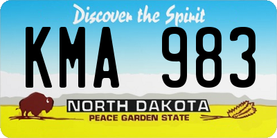 ND license plate KMA983