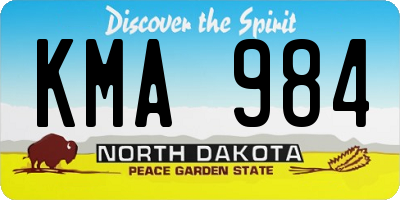 ND license plate KMA984