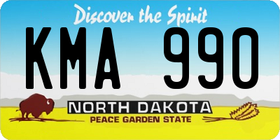 ND license plate KMA990