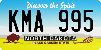 ND license plate KMA995