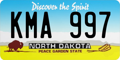 ND license plate KMA997
