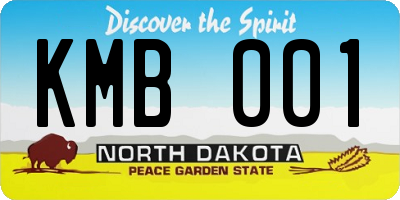 ND license plate KMB001