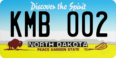 ND license plate KMB002