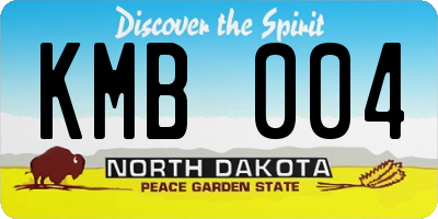 ND license plate KMB004