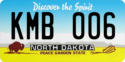 ND license plate KMB006