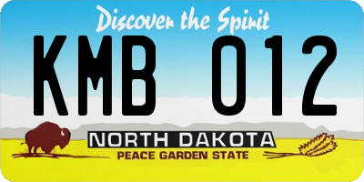 ND license plate KMB012
