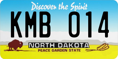 ND license plate KMB014