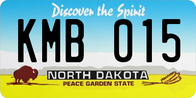 ND license plate KMB015
