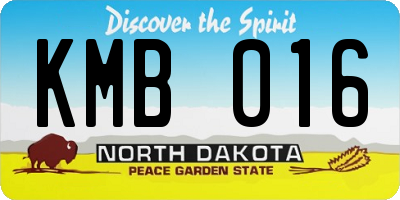 ND license plate KMB016
