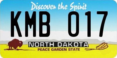 ND license plate KMB017