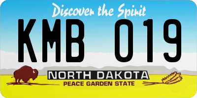 ND license plate KMB019