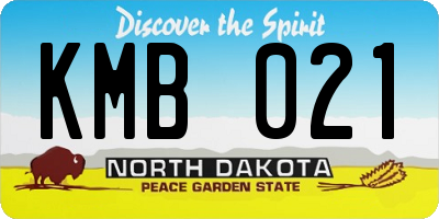 ND license plate KMB021