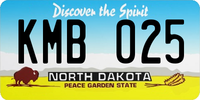 ND license plate KMB025