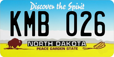 ND license plate KMB026
