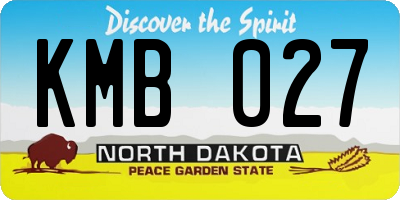 ND license plate KMB027