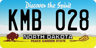 ND license plate KMB028