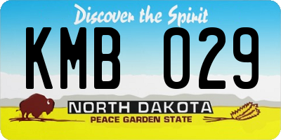 ND license plate KMB029