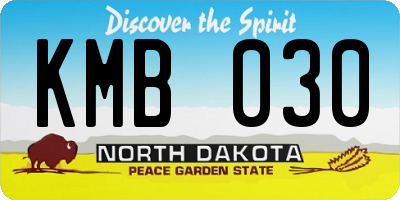 ND license plate KMB030