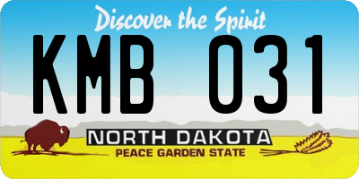 ND license plate KMB031