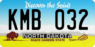 ND license plate KMB032