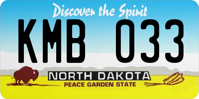 ND license plate KMB033