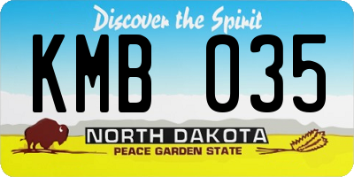 ND license plate KMB035