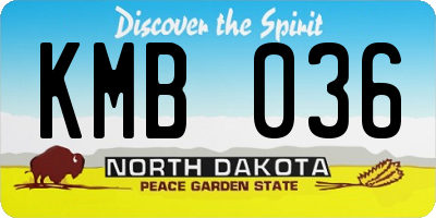 ND license plate KMB036