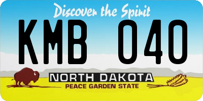 ND license plate KMB040
