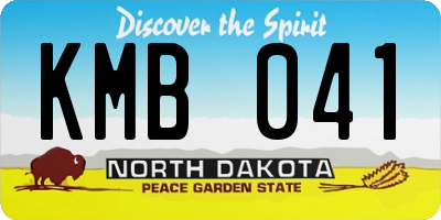 ND license plate KMB041