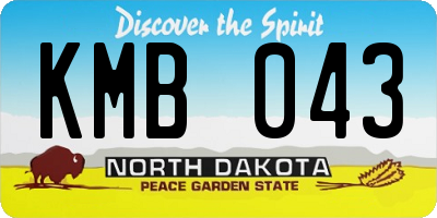 ND license plate KMB043