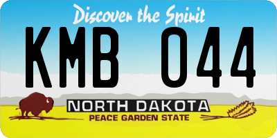 ND license plate KMB044