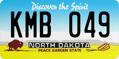 ND license plate KMB049