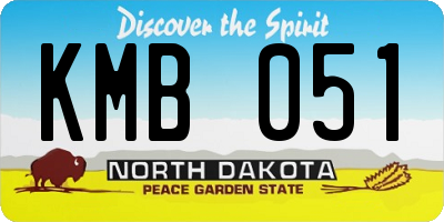 ND license plate KMB051