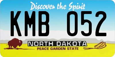ND license plate KMB052