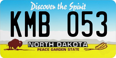 ND license plate KMB053