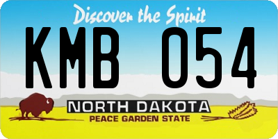 ND license plate KMB054