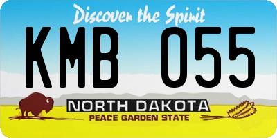 ND license plate KMB055