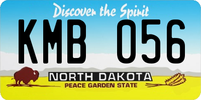 ND license plate KMB056