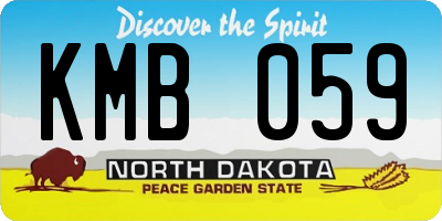 ND license plate KMB059