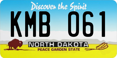 ND license plate KMB061