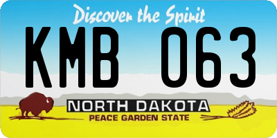 ND license plate KMB063