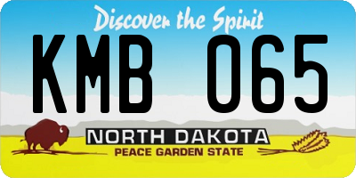 ND license plate KMB065
