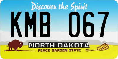 ND license plate KMB067