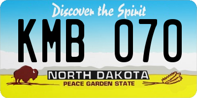 ND license plate KMB070