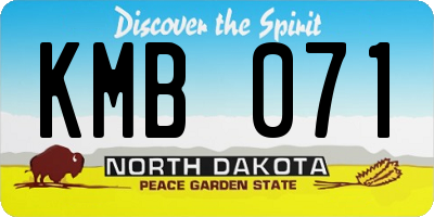 ND license plate KMB071
