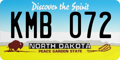 ND license plate KMB072