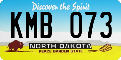 ND license plate KMB073